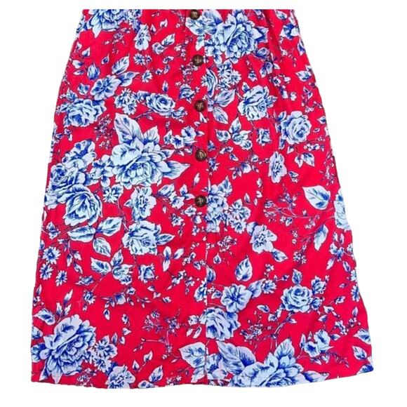 NWT Francesca's Mimi Chica Red/Pink Blue & White Floral Front Tie Dress - SMALL - Picture 7 of 10